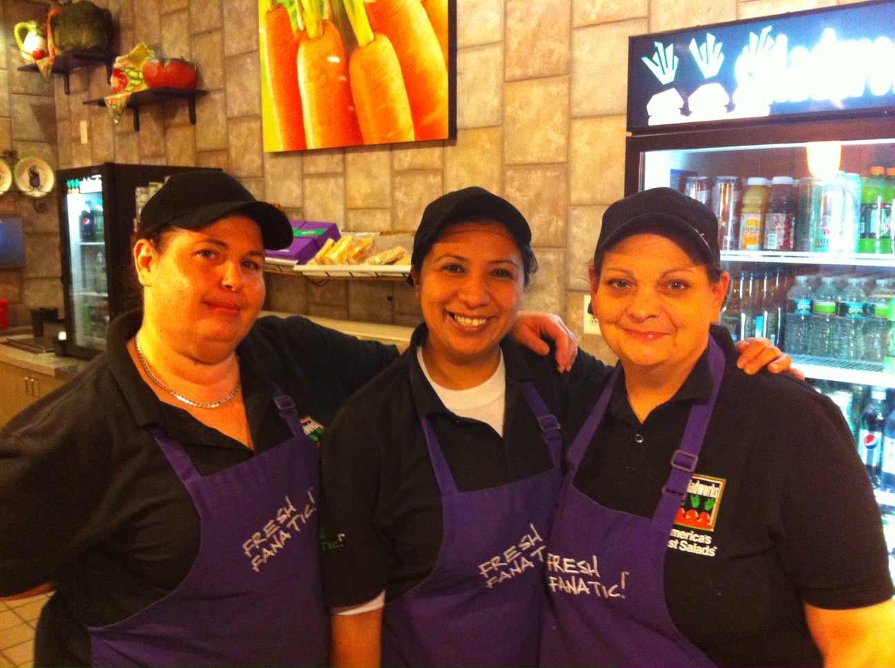 My lovely Salad Works team: Mirian, Cathy, and Erin