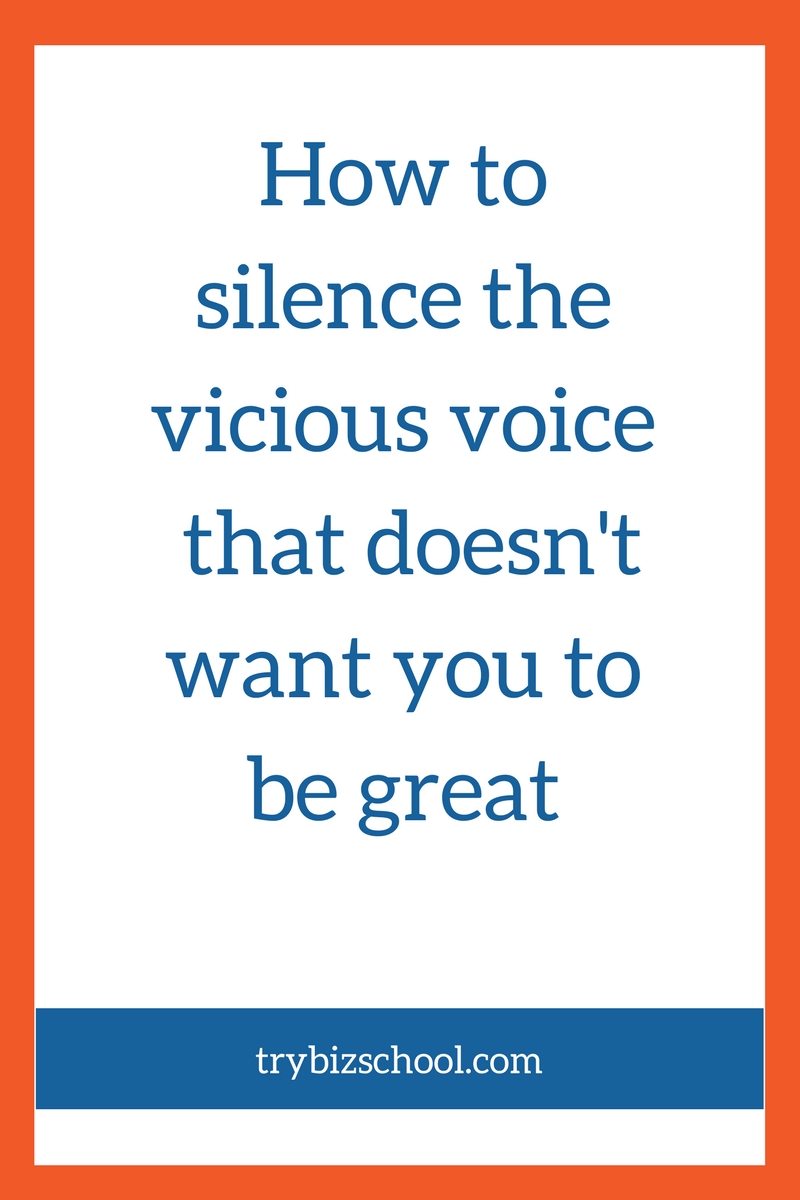 Does a mean person live in your head? Many of us deal with a vicious inner voice, also known as impostor syndrome, or the Resistance. But if you don't find a way to silence that inner voice, you'll never be able to build a business. Check out this post to find out how to silence that harsh inner voice once and for all.